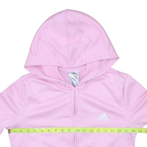 Adidas Womens Pink Full Zip Hoodie Size 12-14 Cotton Blend