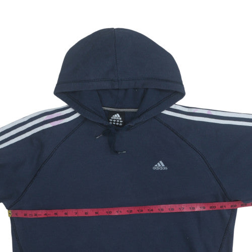 Adidas Men's Blue Pullover Hoodie Medium Regular Fit Sportswear
