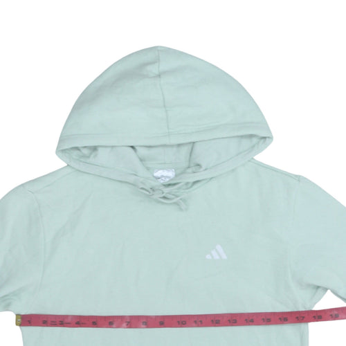 Adidas Women Mint Green XS Pullover Hoodie with Logo Pocket