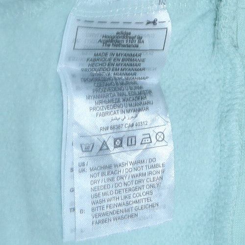 Adidas Women Mint Green XS Pullover Hoodie with Logo Pocket