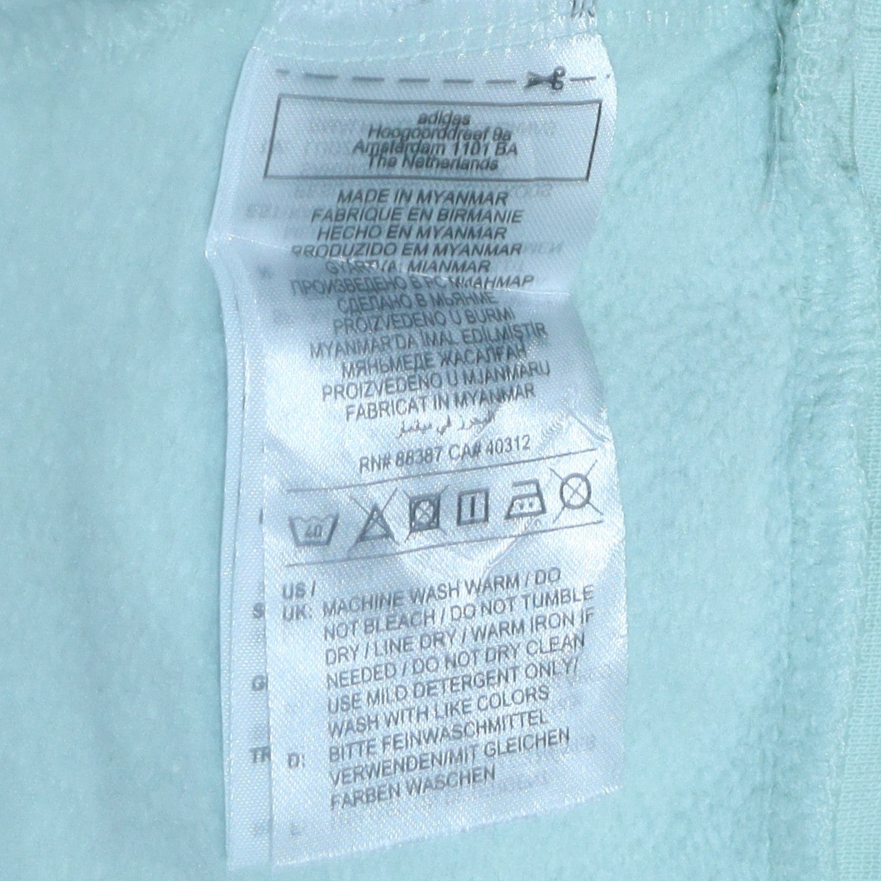 Adidas Women Mint Green XS Pullover Hoodie with Logo Pocket