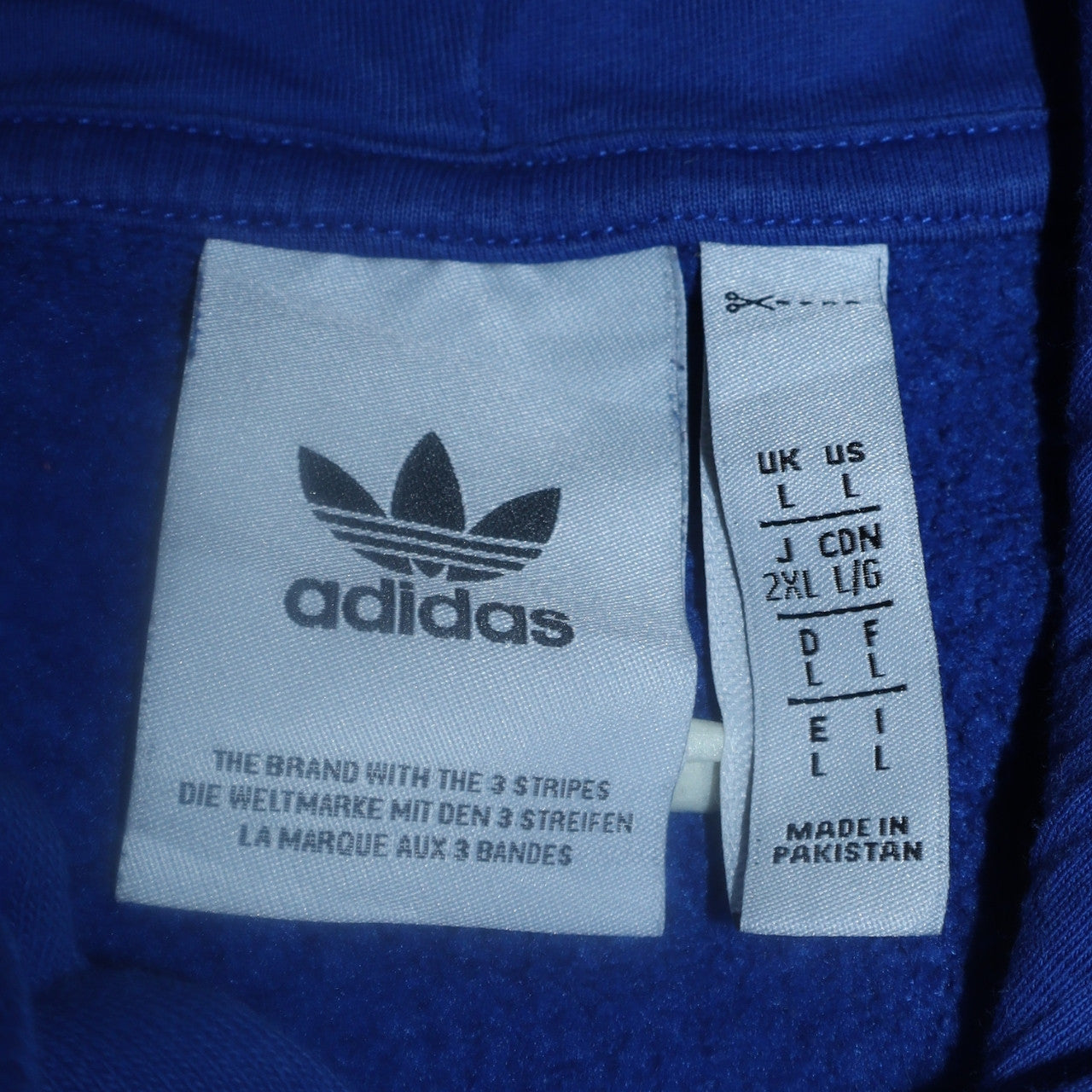Adidas Men's Blue Pullover Hoodie Large Fleece Casual Sportswear