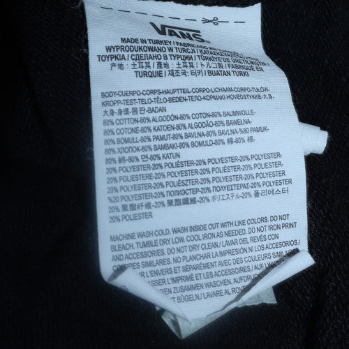 Vans Mens Black Pullover Hoodie Small Checkerboard Off The Wall