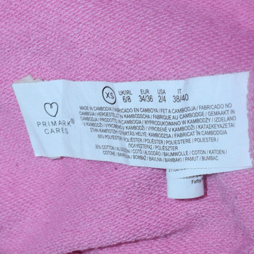 Primark Nirvana Women Pink XS Pullover Sweatshirt Graphic Print