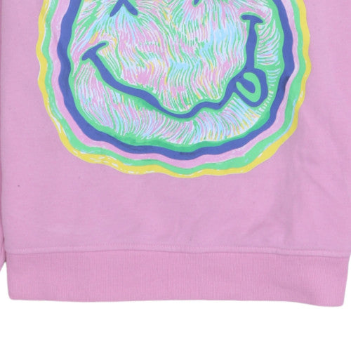 Primark Nirvana Women Pink XS Pullover Sweatshirt Graphic Print