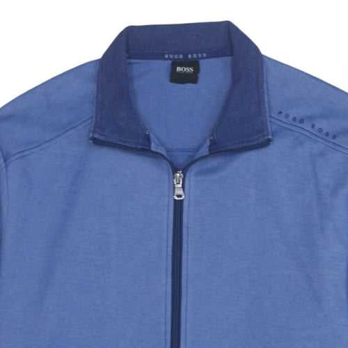 Hugo Boss Men's Blue Track Jacket L Cotton Blend Full Zip