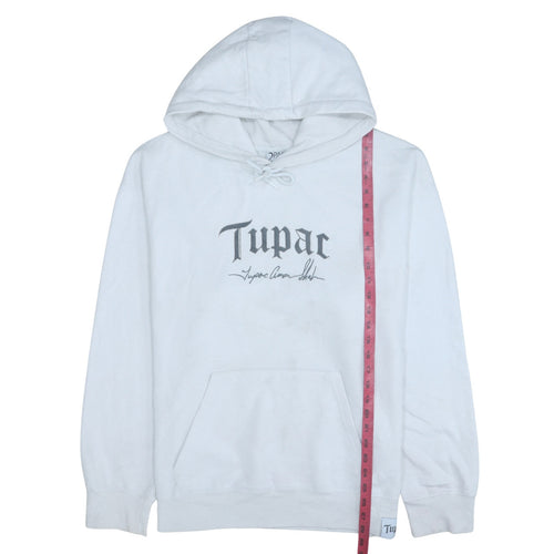 2PAC Men's White XL Pullover Hoodie with Graphic Print
