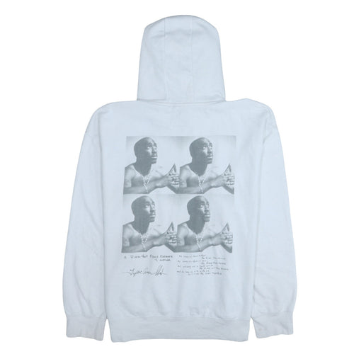 2PAC Men's White XL Pullover Hoodie with Graphic Print