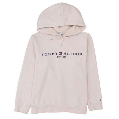 Tommy Hilfiger Womens Beige Pullover Hoodie Size L Cotton Blend