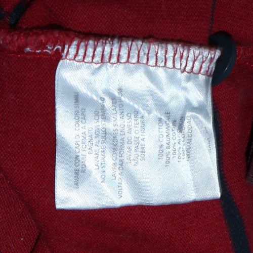 GANT Men's Red Striped Collared Rugby Sweatshirt Size M