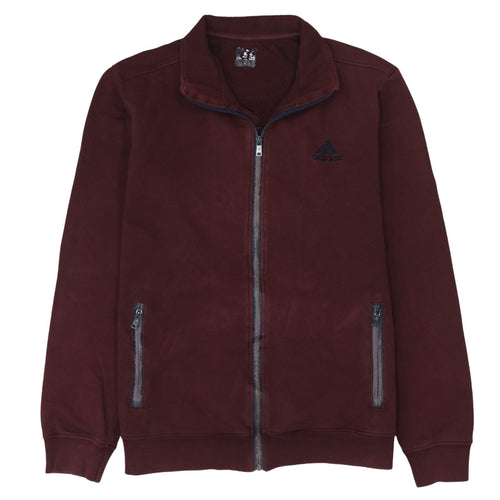 Adidas Men's Brown Track Jacket Size L Full Zip Sportswear