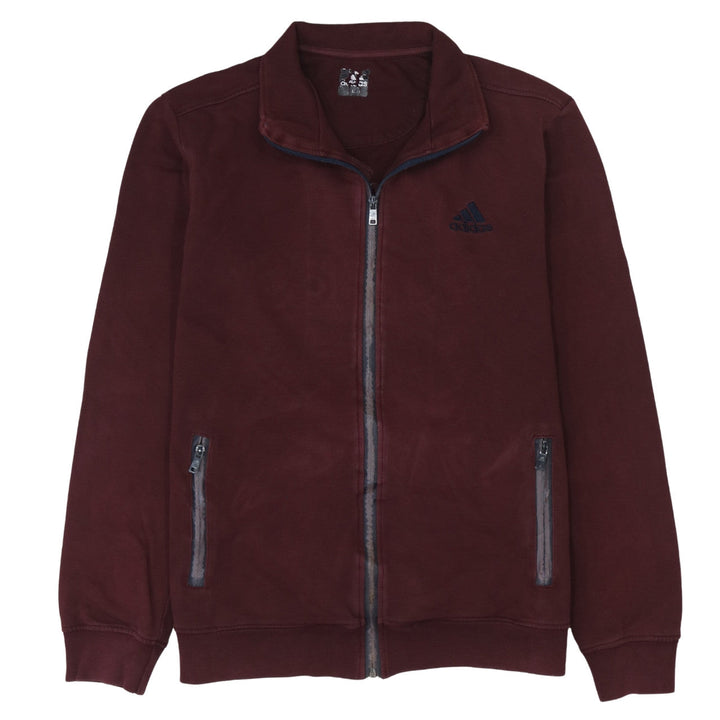Adidas Men's Brown Track Jacket Size L Full Zip Sportswear