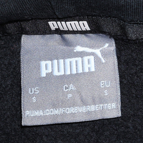 Puma Men's Black Pullover Hoodie Small Logo Graphic Fleece