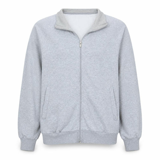Front view of Adidas men’s grey m clima365 essentials track jacket