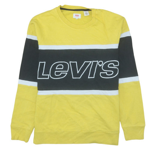 Levi's Mens Yellow Crew Neck Logo Pullover Sweatshirt L