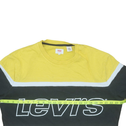 Levi's Mens Yellow Crew Neck Logo Pullover Sweatshirt L