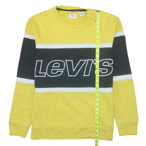 Levi's Mens Yellow Crew Neck Logo Pullover Sweatshirt L