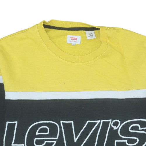 Levi's Mens Yellow Crew Neck Logo Pullover Sweatshirt L