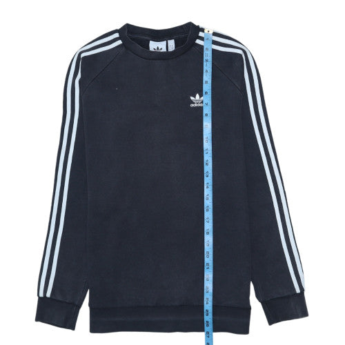 Adidas Men's Black Small Crew Neck Pullover Sweatshirt