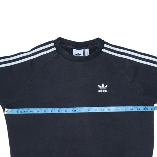 Adidas Men's Black Small Crew Neck Pullover Sweatshirt