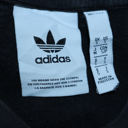 Adidas Men's Black Small Crew Neck Pullover Sweatshirt