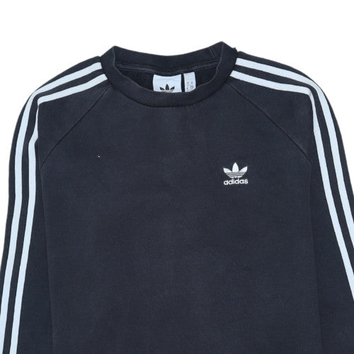 Adidas Men's Black Small Crew Neck Pullover Sweatshirt