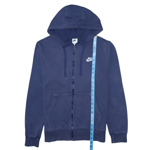 Nike Men's Blue Full Zip Hoodie Medium Fleece Lined Sweatshirt