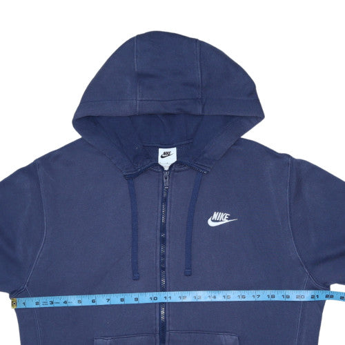 Nike Men's Blue Full Zip Hoodie Medium Fleece Lined Sweatshirt