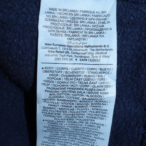 Nike Men's Blue Full Zip Hoodie Medium Fleece Lined Sweatshirt