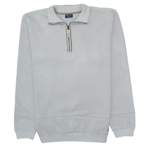 Champion Men's Grey 1/4 Zip Fleece Sweatshirt 2XL Regular Fit