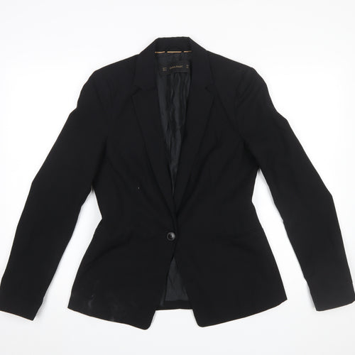 Zara Basic Women's Black Single-Breasted Slim Fit Blazer Size 10