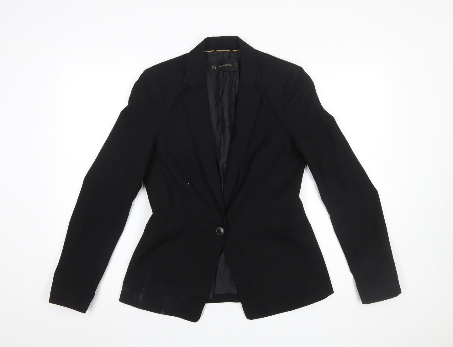 Zara Basic Women's Black Single-Breasted Slim Fit Blazer Size 10