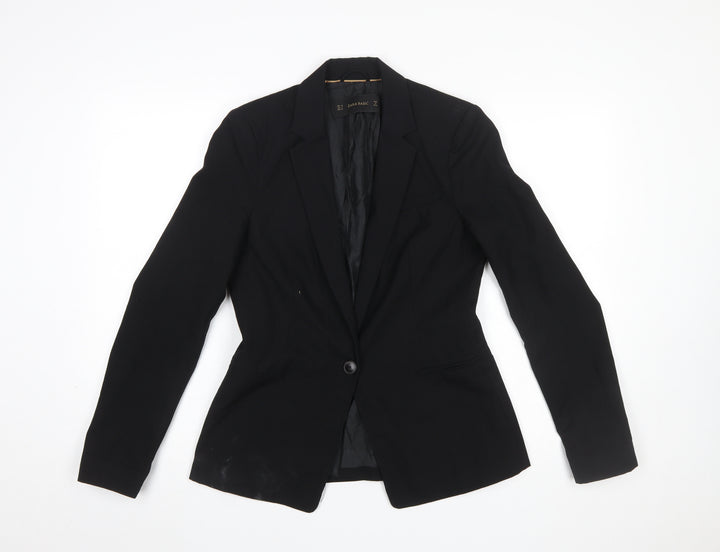 Zara Basic Women's Black Single-Breasted Slim Fit Blazer Size 10