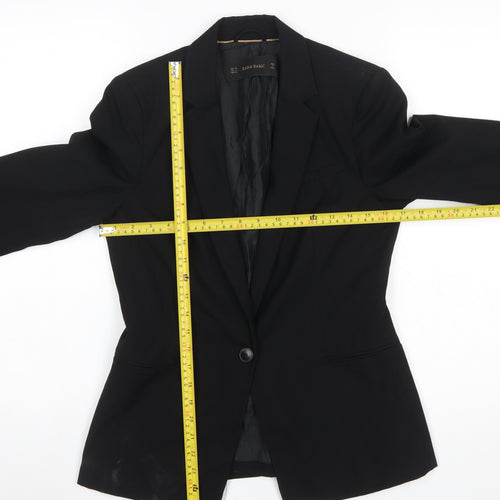 Zara Basic Women's Black Single-Breasted Slim Fit Blazer Size 10