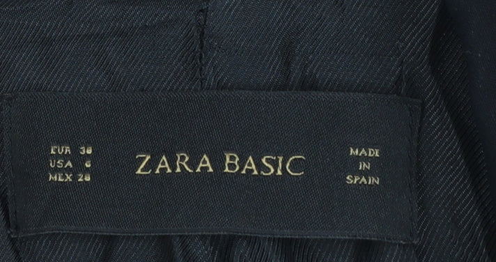Zara Basic Women's Black Single-Breasted Slim Fit Blazer Size 10