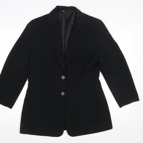 BHS Women Black Size 12 Classic Single-Breasted Suit Jacket