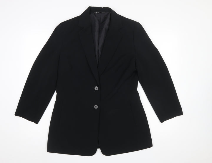 BHS Women Black Size 12 Classic Single-Breasted Suit Jacket