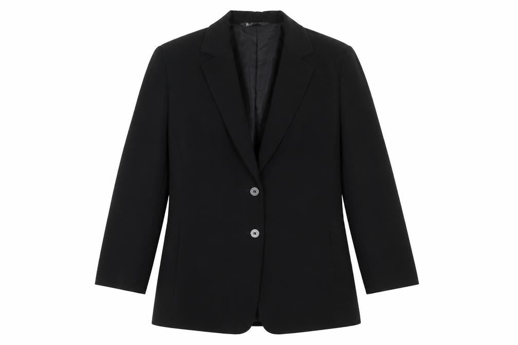 Front view of BHS Women Black, size 12, Classic Single-Breasted Suit Jacket