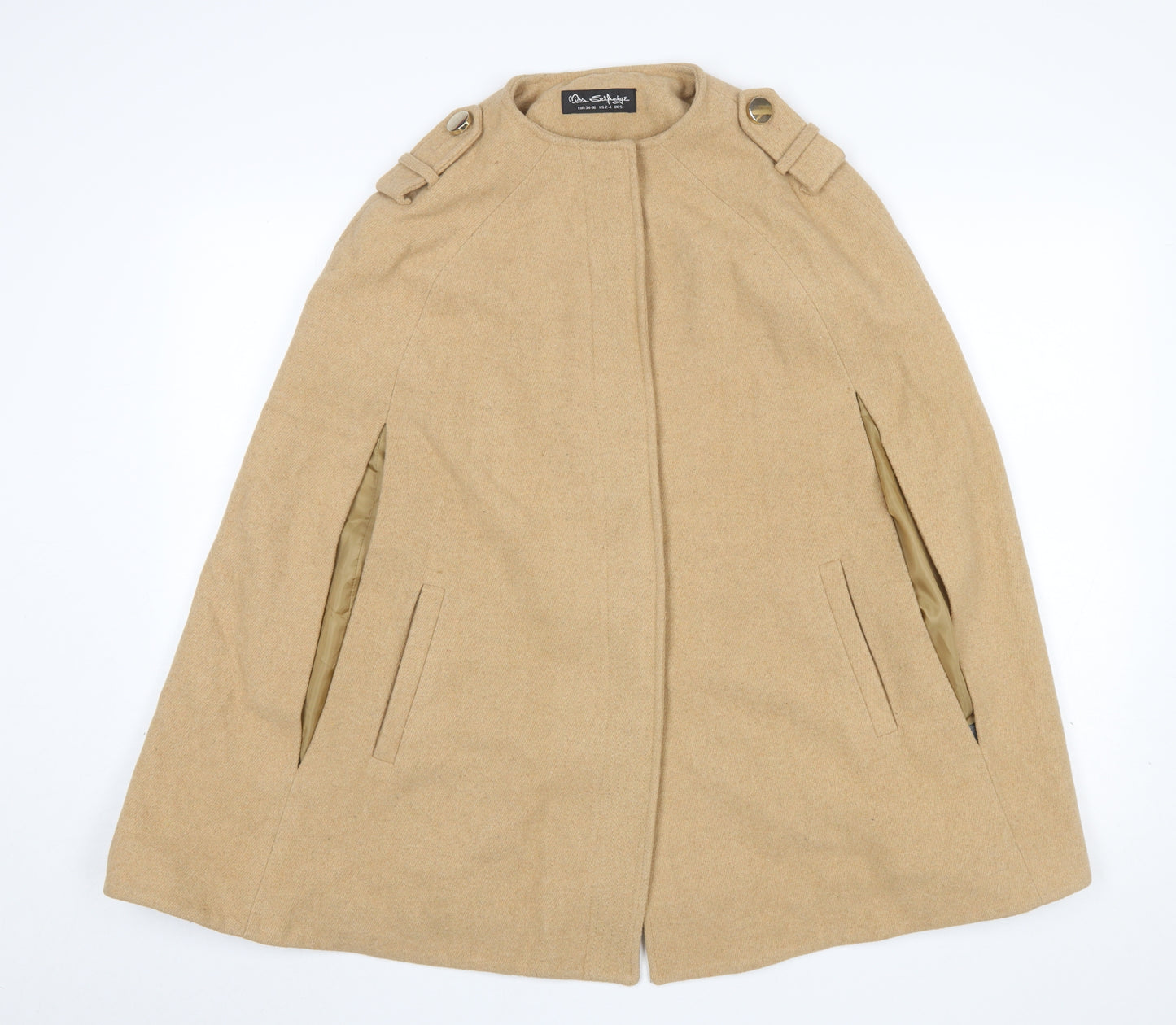 Miss Selfridge Women's Beige Wool Blend Cape Coat Size S