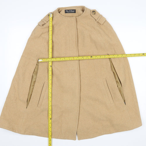 Miss Selfridge Women's Beige Wool Blend Cape Coat Size S