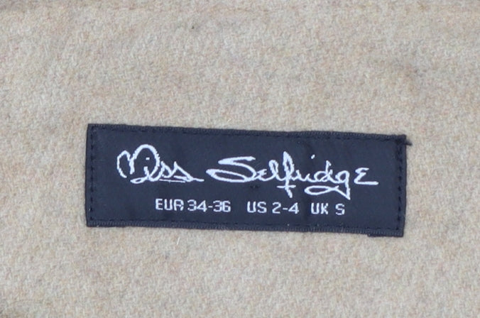 Miss Selfridge Women's Beige Wool Blend Cape Coat Size S