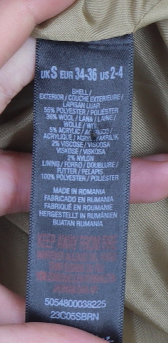 Miss Selfridge Women's Beige Wool Blend Cape Coat Size S