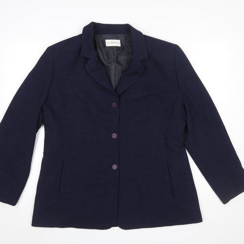 Chianti Women Blue Size 18 Single-Breasted Blazer Jacket
