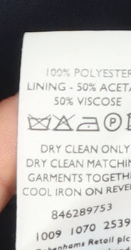 Hyphen Women's Navy Blue Long Overcoat Size 10 Lined Single-Breasted