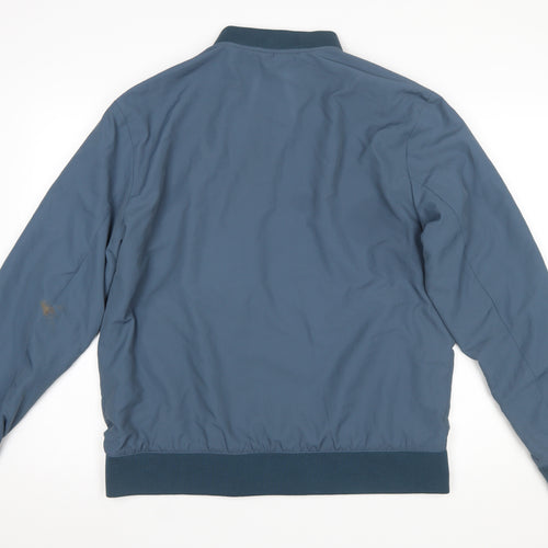 Marks and Spencer Men’s Blue Bomber Jacket Size L Polyester Zip Pockets