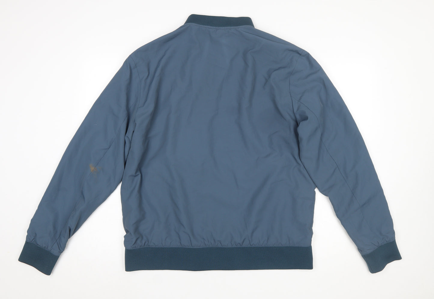 Marks and Spencer Men’s Blue Bomber Jacket Size L Polyester Zip Pockets