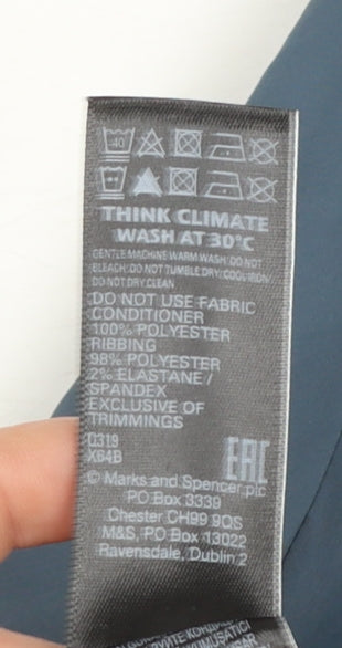 Marks and Spencer Men’s Blue Bomber Jacket Size L Polyester Zip Pockets