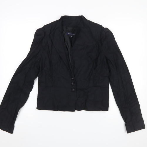 French Connection Women's Black Cropped Blazer Size 12 Tailored