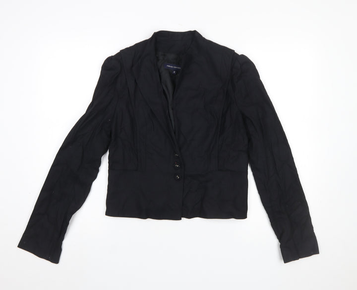 French Connection Women's Black Cropped Blazer Size 12 Tailored