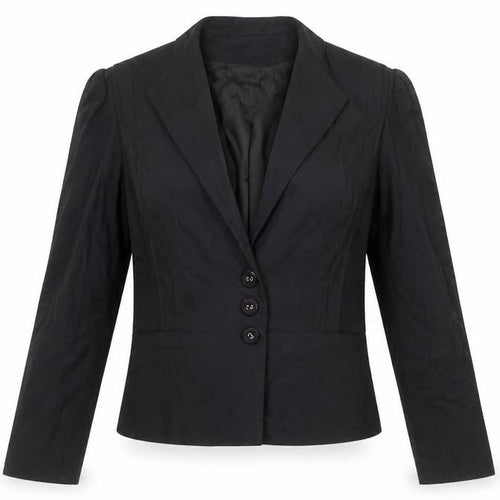 French Connection Women's Black Cropped Blazer Size 12 Tailored